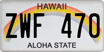 HI license plate ZWF470