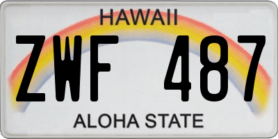 HI license plate ZWF487