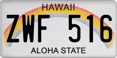 HI license plate ZWF516