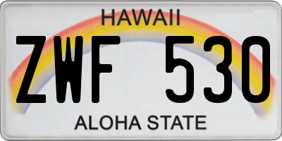 HI license plate ZWF530