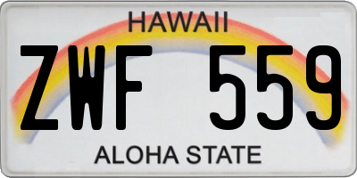 HI license plate ZWF559