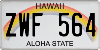 HI license plate ZWF564