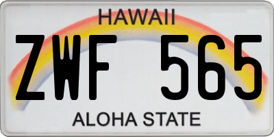 HI license plate ZWF565