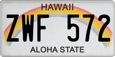 HI license plate ZWF572