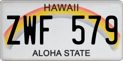 HI license plate ZWF579