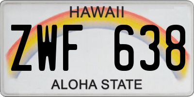 HI license plate ZWF638