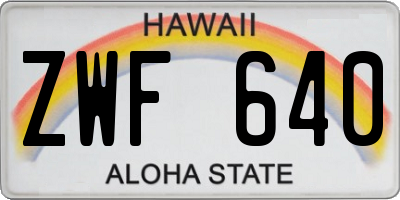 HI license plate ZWF640