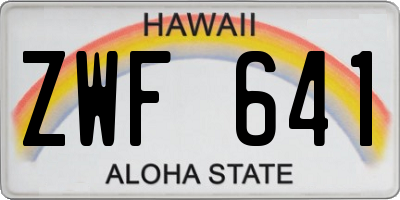 HI license plate ZWF641