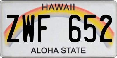 HI license plate ZWF652