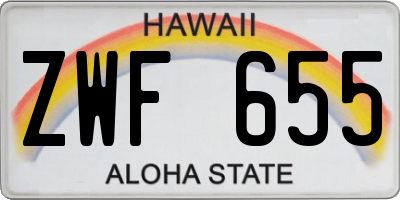 HI license plate ZWF655