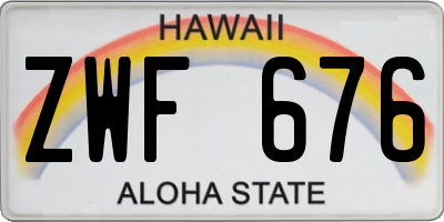 HI license plate ZWF676