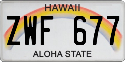 HI license plate ZWF677