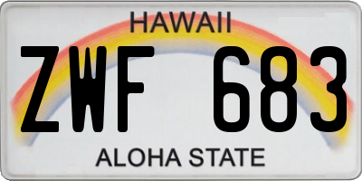 HI license plate ZWF683