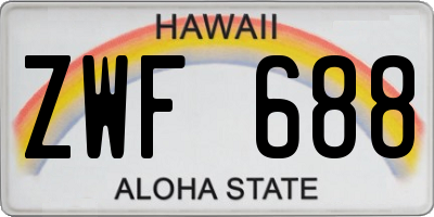 HI license plate ZWF688