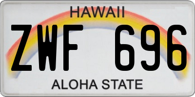 HI license plate ZWF696