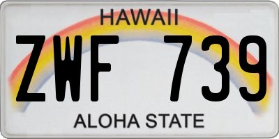 HI license plate ZWF739