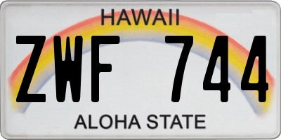 HI license plate ZWF744