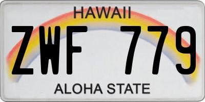 HI license plate ZWF779