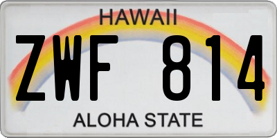 HI license plate ZWF814