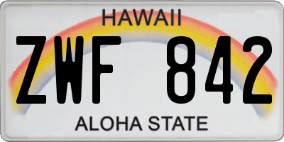 HI license plate ZWF842