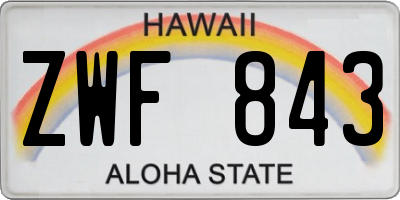 HI license plate ZWF843