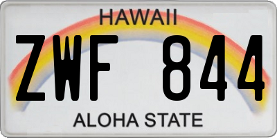 HI license plate ZWF844
