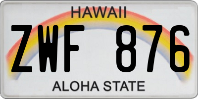 HI license plate ZWF876