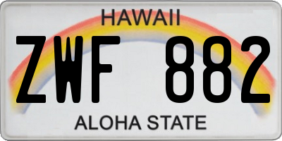 HI license plate ZWF882