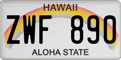 HI license plate ZWF890
