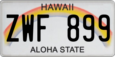 HI license plate ZWF899
