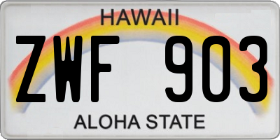 HI license plate ZWF903