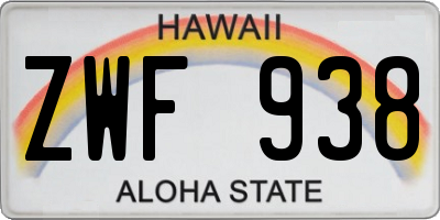HI license plate ZWF938