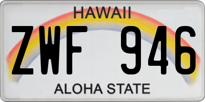HI license plate ZWF946