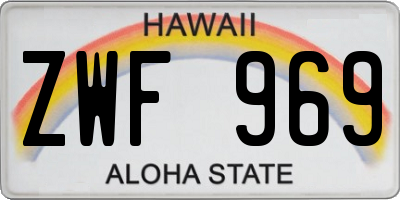 HI license plate ZWF969