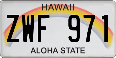 HI license plate ZWF971