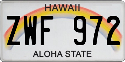 HI license plate ZWF972