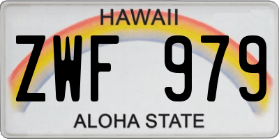 HI license plate ZWF979