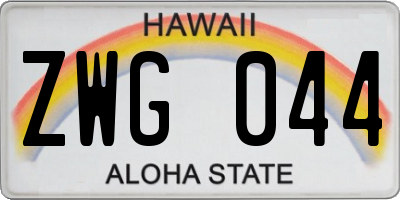 HI license plate ZWG044