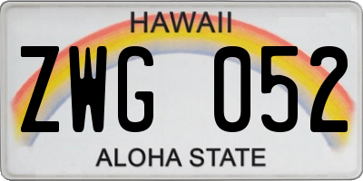 HI license plate ZWG052
