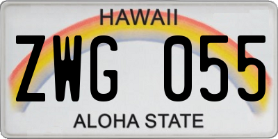 HI license plate ZWG055
