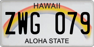 HI license plate ZWG079