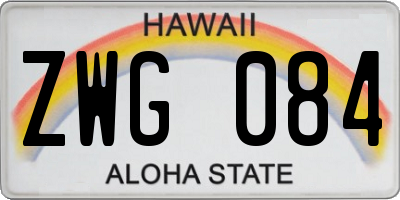 HI license plate ZWG084