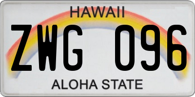 HI license plate ZWG096
