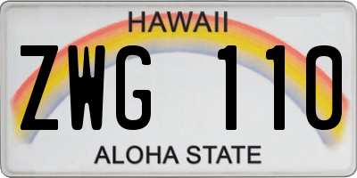 HI license plate ZWG110