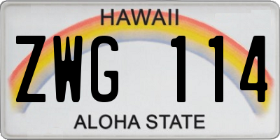 HI license plate ZWG114