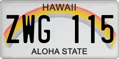 HI license plate ZWG115