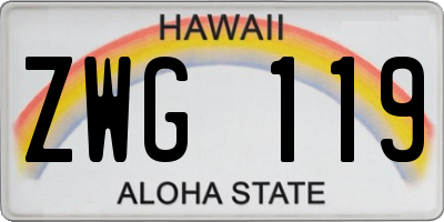HI license plate ZWG119