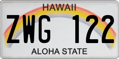 HI license plate ZWG122