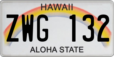 HI license plate ZWG132