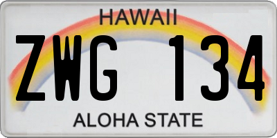 HI license plate ZWG134